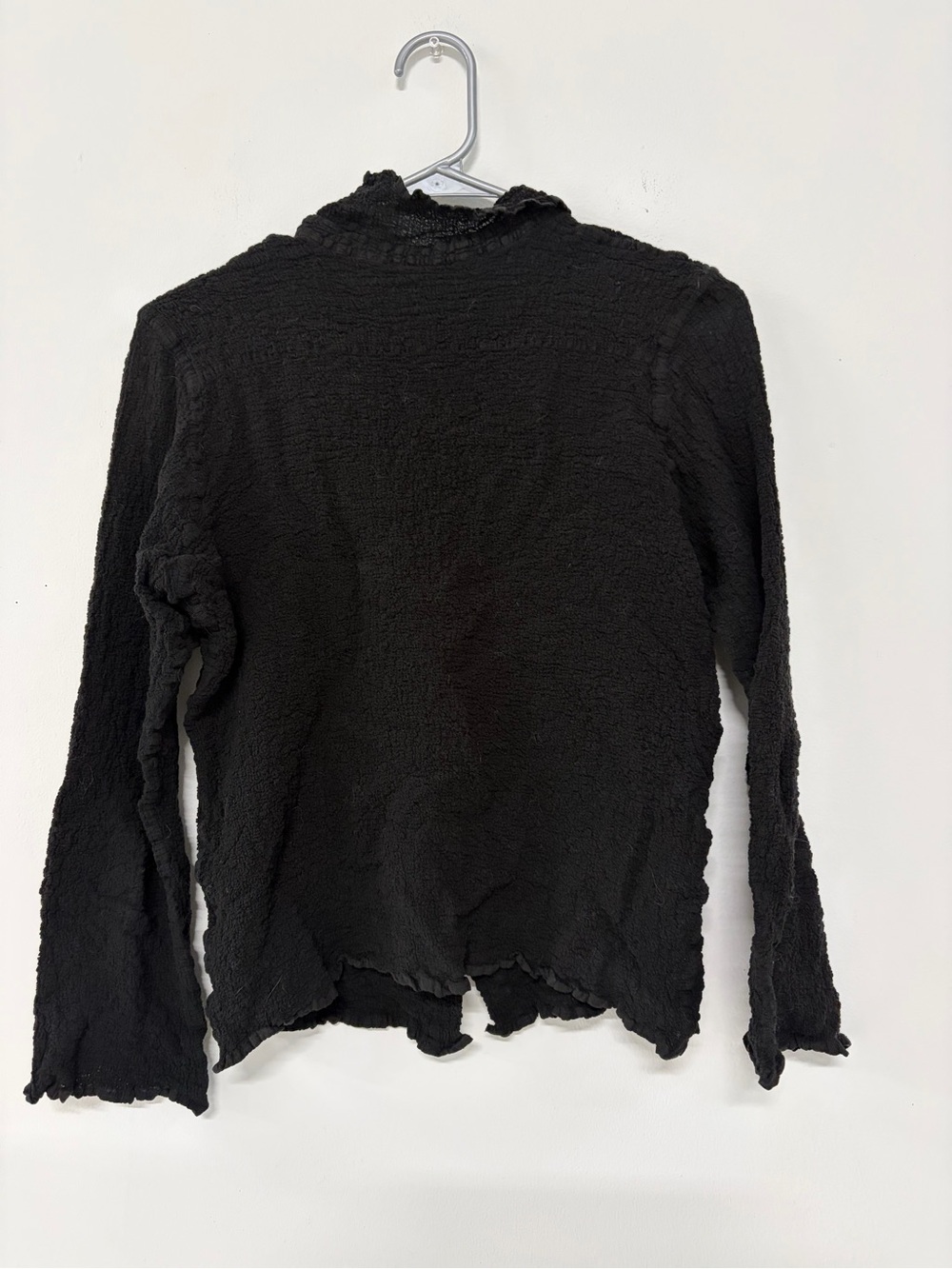 Issey Miyake Califlower Textured Black Button-Up Top - Picture 2 of 4